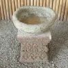  Product image 3 of the product “Balinese Set Stand with pot, made of cement, Total Height 60cm. The Pot has a Dia. of about 40cm with a height of 16cm. The stand has a width of 35 cm and a height of 45cm ”
